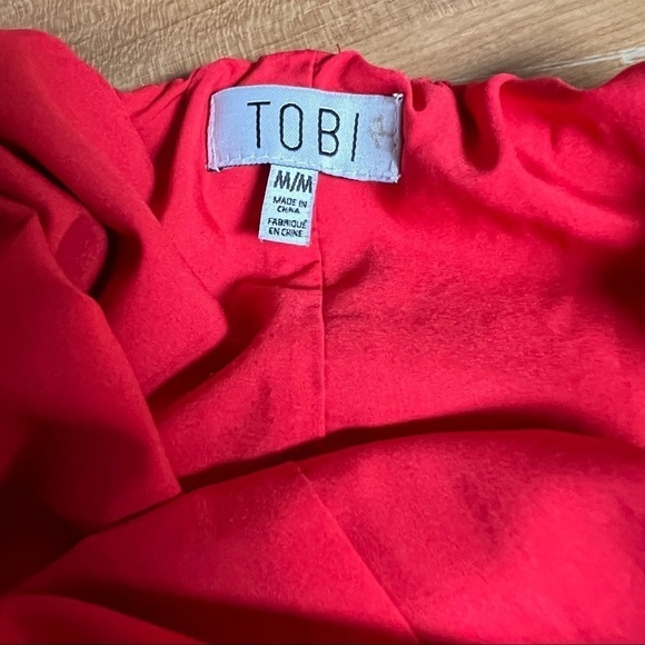 TOBI RAQUEL RED MULTI FLORAL PRINT Halter ROMPER womens size M - Picture 8 of 8